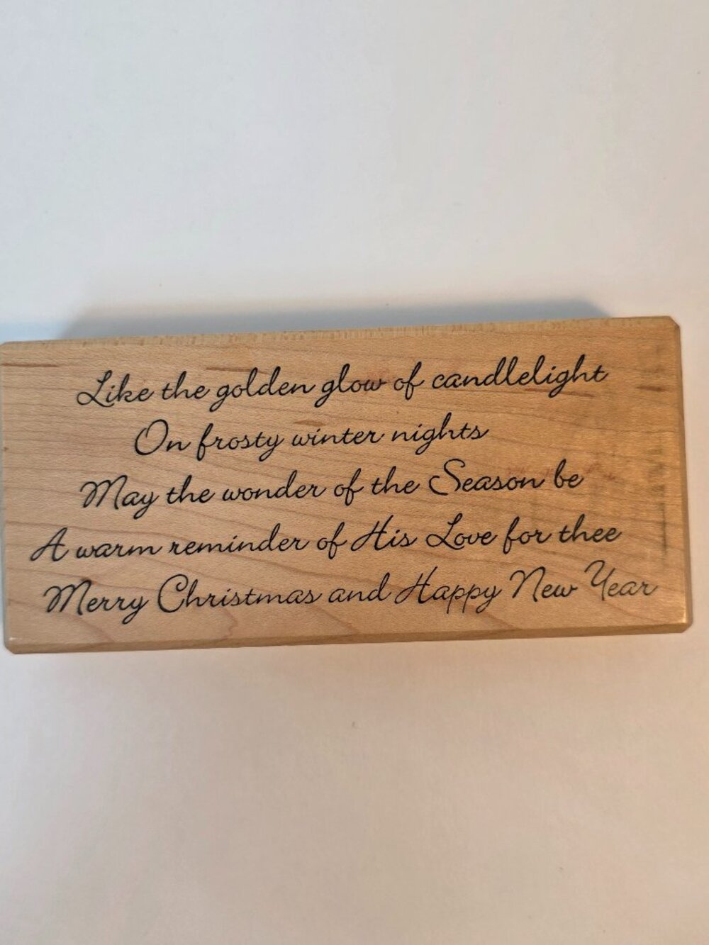 Heartfelt Creations Christian Christmas New Years Poem Wood Block Stamp Vintage